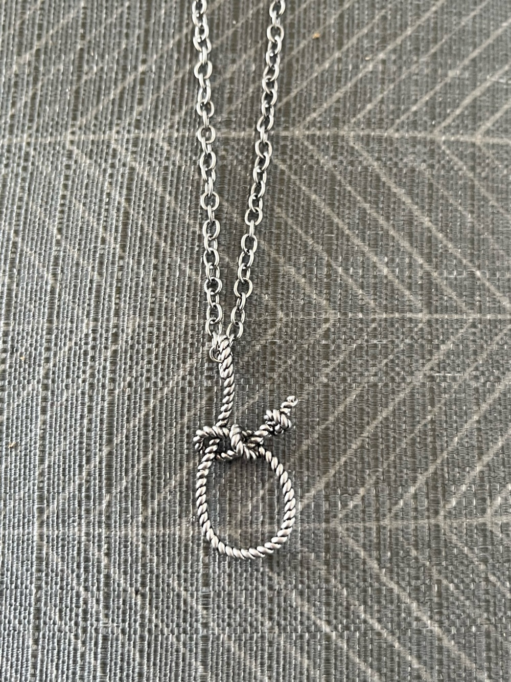 NWT Justin Boots Silver Tone Lasso Loop Necklace